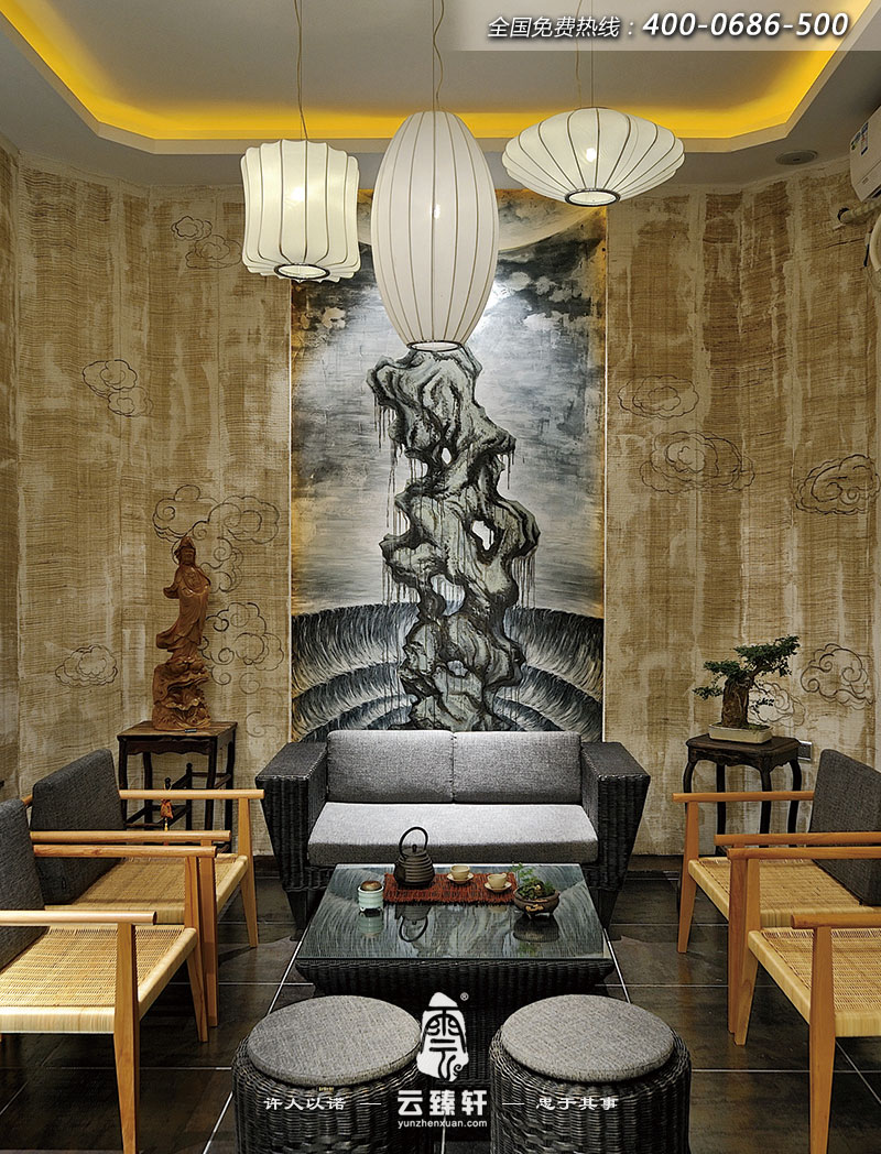 會所茶樓布藝沙發